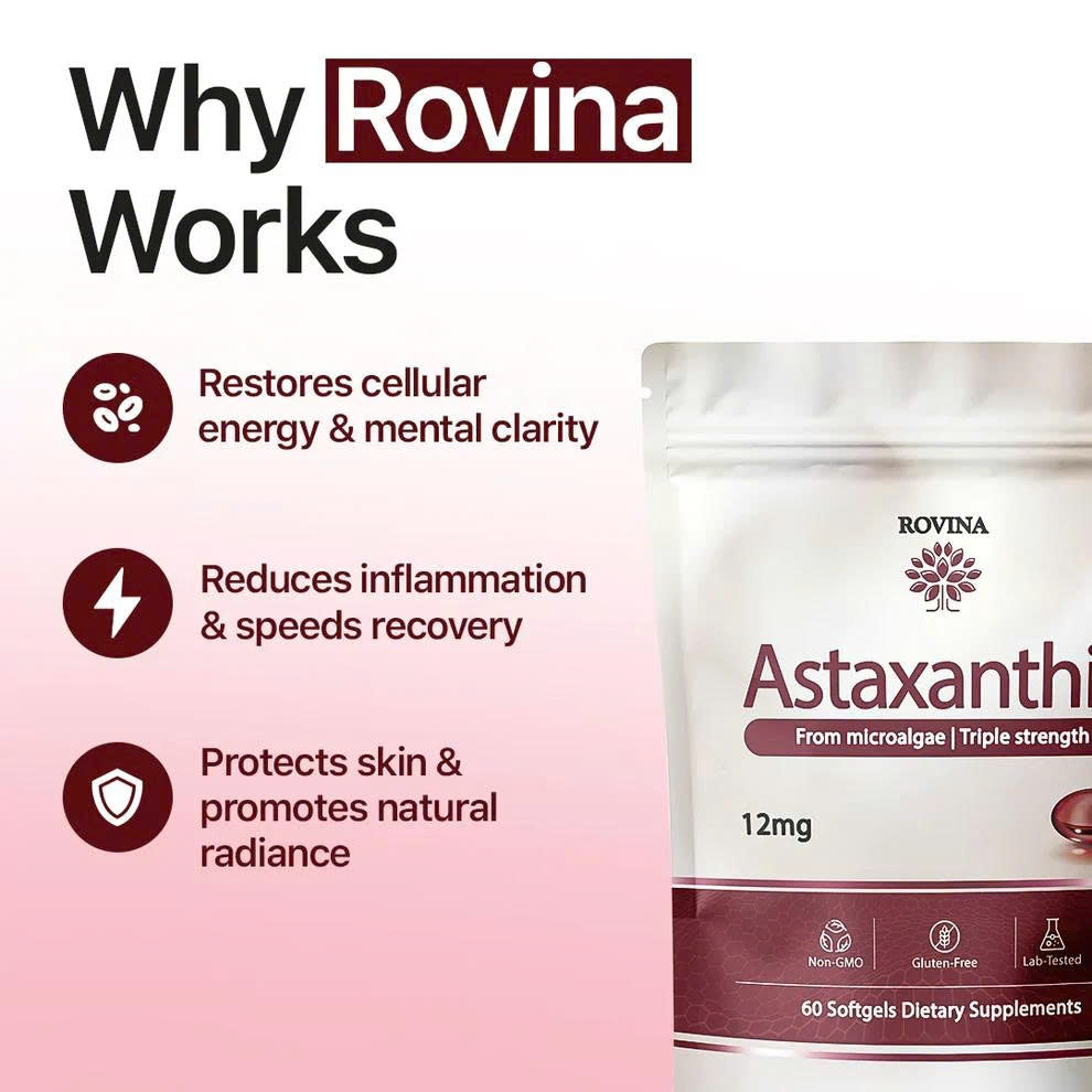 Rovina Astaxanthin - Nature’s Most Powerful Antioxidant for Whole Body Support & Cellular Protection